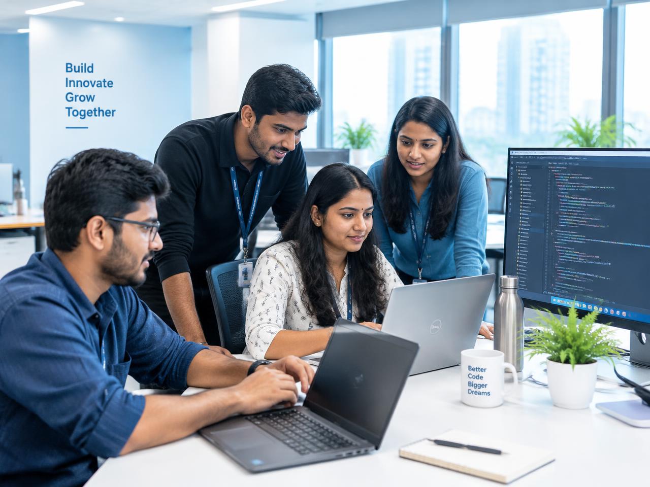 IT professionals collaborating in an office